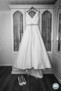 Photography of the wedding Dress and Shoes