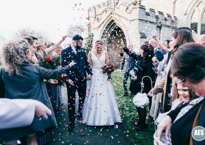 Confetti Throw outside St Mary and Martins Church in Blyth