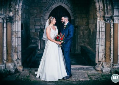 Bride and Groom at St Mary and Martins Church in Blyth