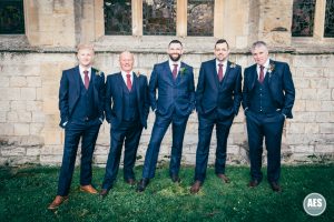 Groomsmen outside St Mary and Martins Church in Blyth