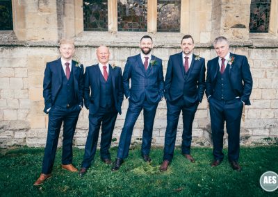 Groomsmen outside St Mary and Martins Church in Blyth