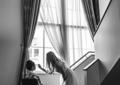 Bridal preparations at Leopold Hotel in Sheffield