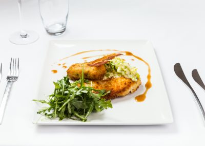 Chicken Escallops Food Photography at Hotel Van Dyk in Derbyshire