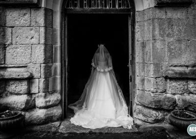 Bride in entrance at Laughton Church